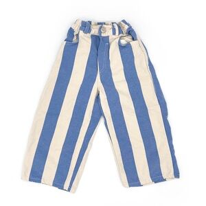 Mugwort MugBlue and Cream Striped Casual Pants